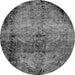 Round Abstract Gray Modern Rug, abs1980gry