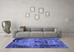 Machine Washable Abstract Blue Modern Rug in a Living Room, wshabs1980blu