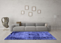 Machine Washable Abstract Blue Modern Rug, wshabs1980blu