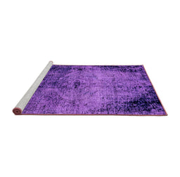 Sideview of Machine Washable Abstract Purple Modern Area Rugs, wshabs1980pur