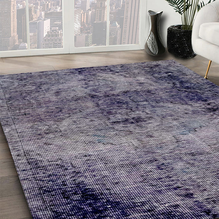 Machine Washable Abstract Plum Purple Rug in a Family Room, wshabs1980
