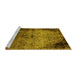 Sideview of Machine Washable Abstract Yellow Modern Rug, wshabs1980yw