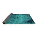 Sideview of Abstract Turquoise Modern Rug, abs1980turq