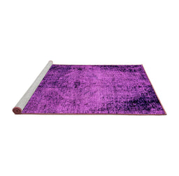Sideview of Machine Washable Abstract Pink Modern Rug, wshabs1980pnk