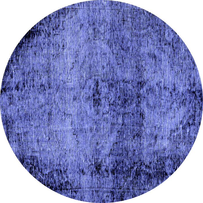 Round Machine Washable Abstract Blue Modern Rug, wshabs1980blu