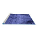 Sideview of Machine Washable Abstract Blue Modern Rug, wshabs1980blu