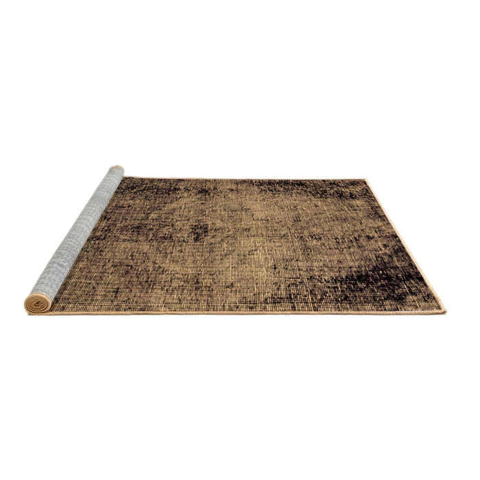 Sideview of Machine Washable Abstract Brown Modern Rug, wshabs1980brn