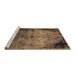 Sideview of Machine Washable Abstract Brown Modern Rug, wshabs1980brn