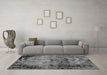 Machine Washable Abstract Gray Modern Rug in a Living Room,, wshabs1980gry