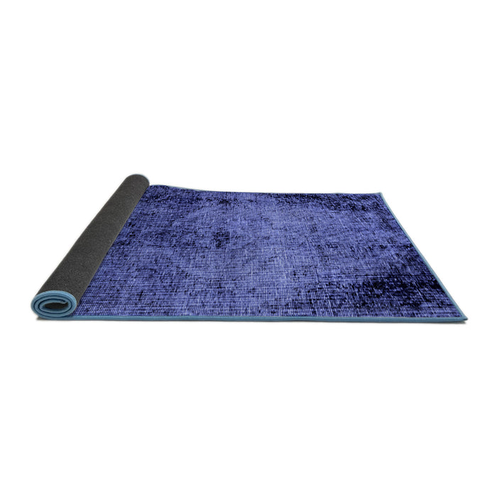 Sideview of Abstract Blue Modern Rug, abs1980blu