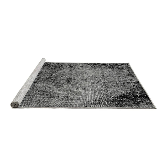 Sideview of Machine Washable Abstract Gray Modern Rug, wshabs1980gry