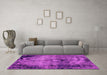 Machine Washable Abstract Pink Modern Rug in a Living Room, wshabs1980pnk