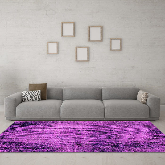 Machine Washable Abstract Pink Modern Rug in a Living Room, wshabs1980pnk