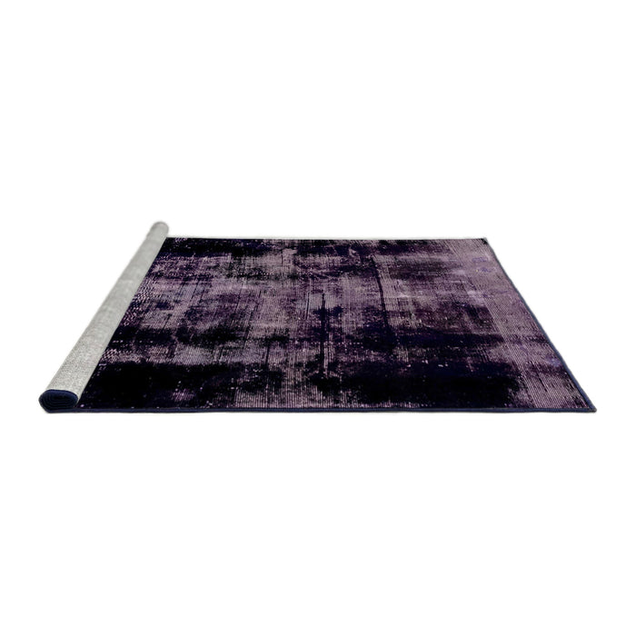 Sideview of Machine Washable Abstract Black Rug, wshabs1981