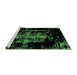 Sideview of Machine Washable Abstract Emerald Green Modern Area Rugs, wshabs1981emgrn