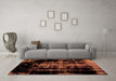 Machine Washable Abstract Orange Modern Area Rugs in a Living Room, wshabs1981org