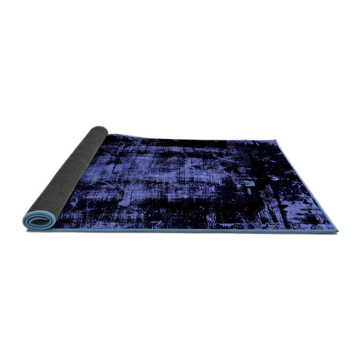 Sideview of Abstract Blue Modern Rug, abs1981blu
