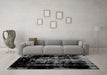 Machine Washable Abstract Gray Modern Rug in a Living Room,, wshabs1981gry