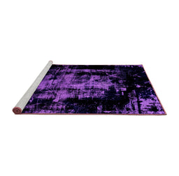 Sideview of Machine Washable Abstract Purple Modern Area Rugs, wshabs1981pur
