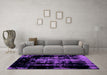 Machine Washable Abstract Purple Modern Area Rugs in a Living Room, wshabs1981pur