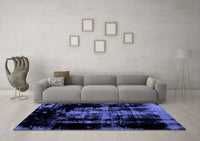 Machine Washable Abstract Blue Modern Rug, wshabs1981blu