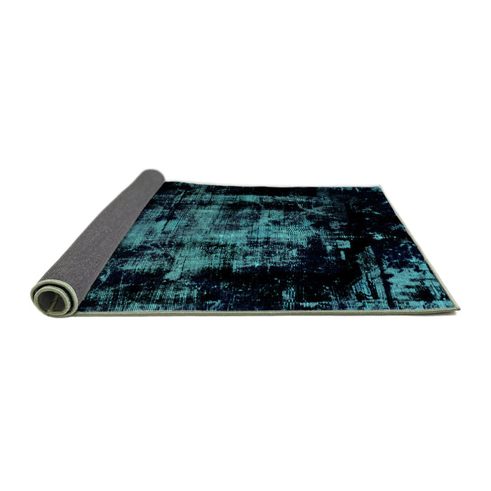 Sideview of Abstract Turquoise Modern Rug, abs1981turq