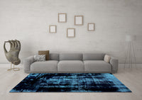 Machine Washable Abstract Light Blue Modern Rug, wshabs1981lblu