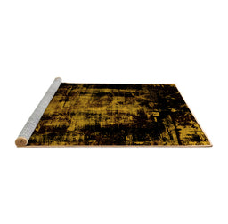 Sideview of Machine Washable Abstract Yellow Modern Rug, wshabs1981yw