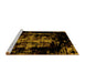 Sideview of Machine Washable Abstract Yellow Modern Rug, wshabs1981yw