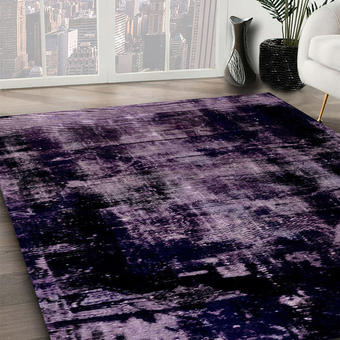 Machine Washable Abstract Black Rug in a Family Room, wshabs1981