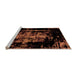 Sideview of Machine Washable Abstract Orange Modern Area Rugs, wshabs1981org