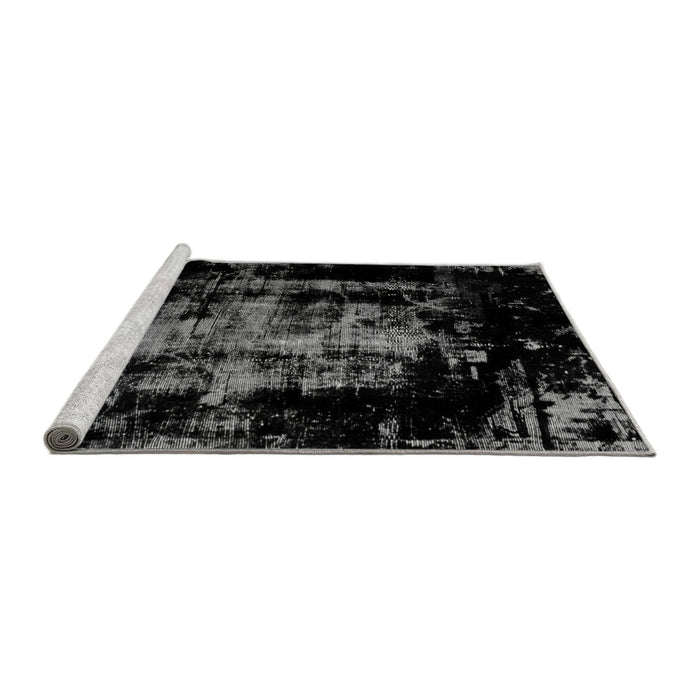 Sideview of Machine Washable Abstract Gray Modern Rug, wshabs1981gry