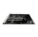 Sideview of Machine Washable Abstract Gray Modern Rug, wshabs1981gry