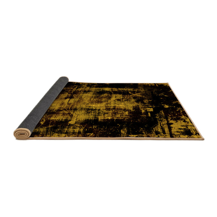 Sideview of Abstract Yellow Modern Rug, abs1981yw