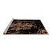 Sideview of Machine Washable Abstract Brown Modern Rug, wshabs1981brn