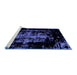 Sideview of Machine Washable Abstract Blue Modern Rug, wshabs1981blu