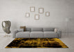 Machine Washable Abstract Yellow Modern Rug in a Living Room, wshabs1981yw