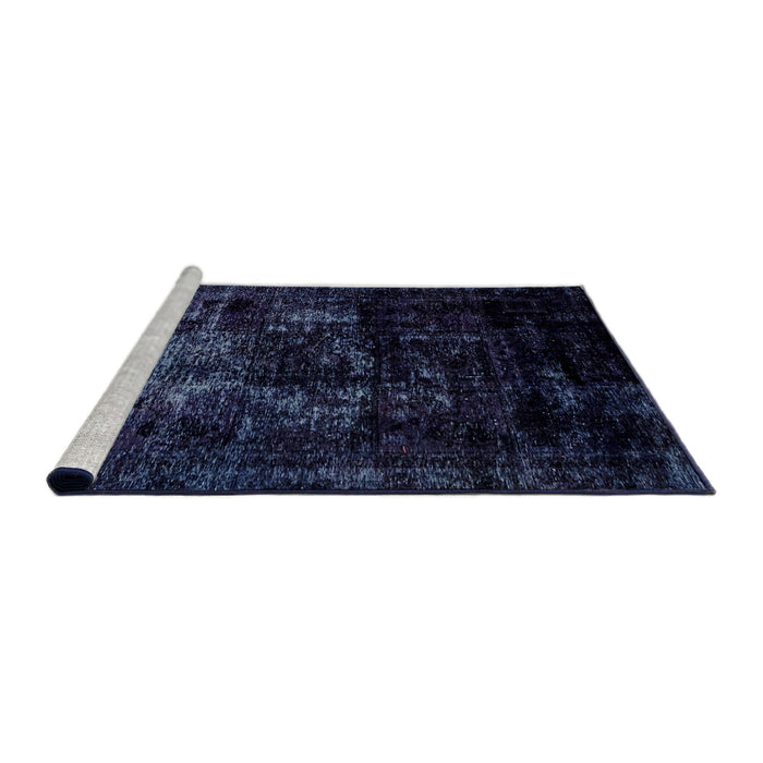 Sideview of Machine Washable Abstract Night Blue Rug, wshabs1982