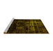 Sideview of Machine Washable Abstract Yellow Modern Rug, wshabs1982yw