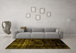 Machine Washable Abstract Yellow Modern Rug in a Living Room, wshabs1982yw