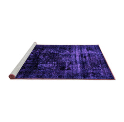 Sideview of Machine Washable Abstract Purple Modern Area Rugs, wshabs1982pur
