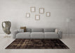 Machine Washable Abstract Brown Modern Rug in a Living Room,, wshabs1982brn