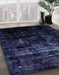 Abstract Blue Modern Rug in Family Room, abs1982