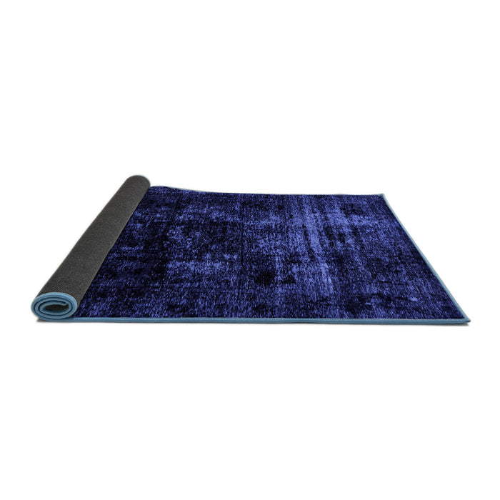 Sideview of Abstract Blue Modern Rug, abs1982blu
