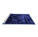 Sideview of Machine Washable Abstract Blue Modern Rug, wshabs1982blu