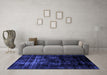 Machine Washable Abstract Blue Modern Rug in a Living Room, wshabs1982blu