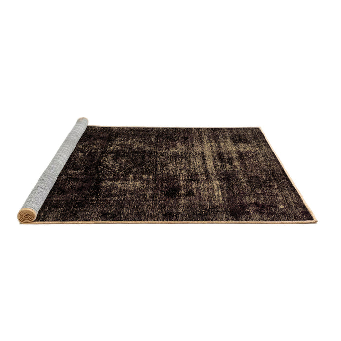 Sideview of Machine Washable Abstract Brown Modern Rug, wshabs1982brn