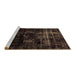 Sideview of Machine Washable Abstract Brown Modern Rug, wshabs1982brn