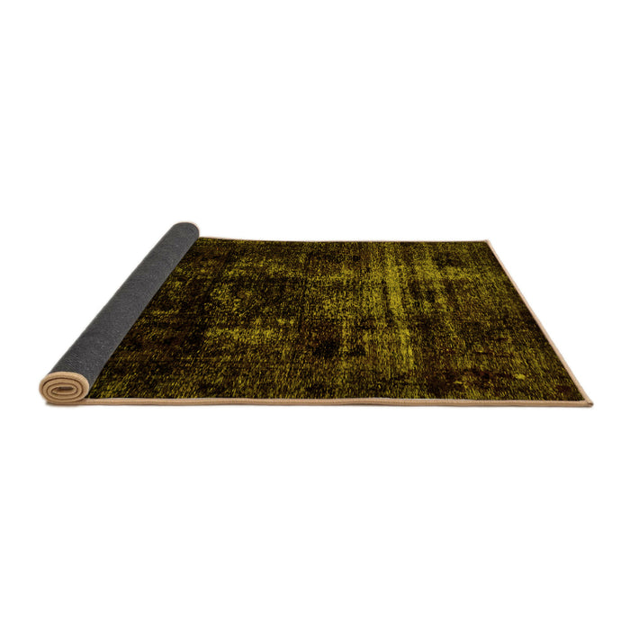 Sideview of Abstract Yellow Modern Rug, abs1982yw