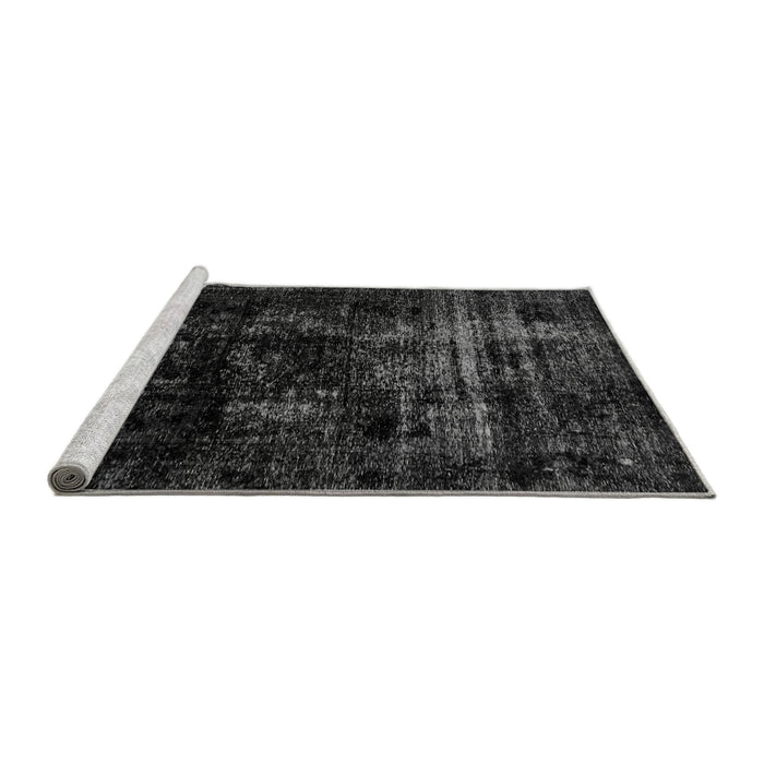 Sideview of Machine Washable Abstract Gray Modern Rug, wshabs1982gry
